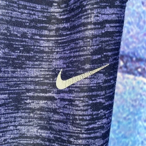 Nike Dry Fit Woman’s Activewear Leggings Blue Black Large - Picture 5 of 8